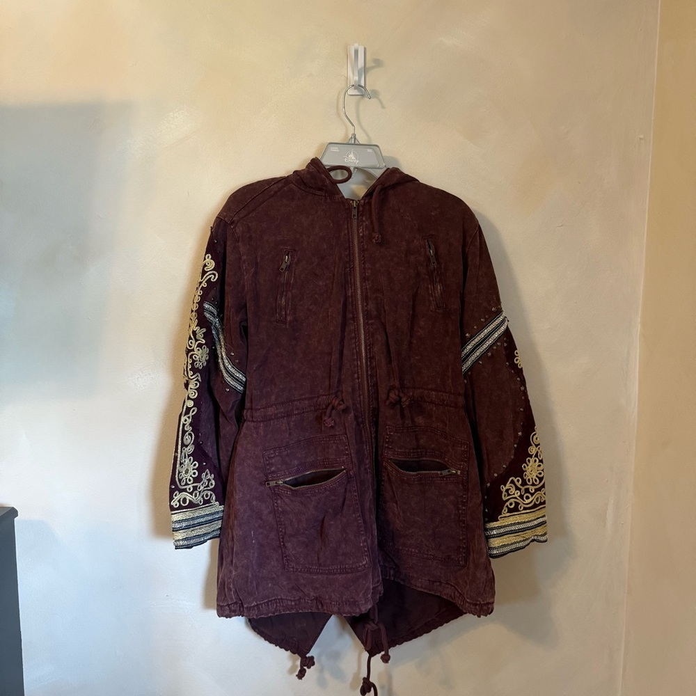 Free People Embroidered Utility Jacket